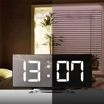 BUDZIK ZEGAR ELEKTRONICZNY CYFROWY LED TERMOMETR KOLORY