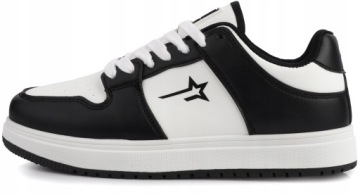 BIG STAR ЖЕНСКИЕ БЕЛЫЕ И ЧЕРНЫЕ СПОРТИВНЫЕ ТУФЛИ ИЗ ЭКОКОЖИ 38.