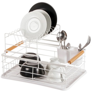 OCIEKACZ SUSZARKA DO NACZYĆ DWUPOZIOMOWA BIAŁA BARDZO POJEMNA