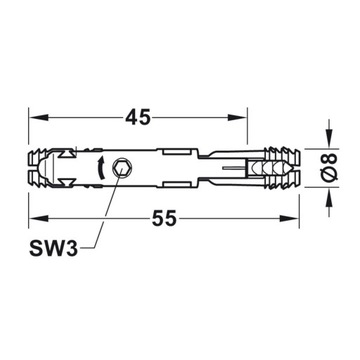 IXCONNECT SC 8/60 эксцентриковый разъем HAFELE 10 шт.