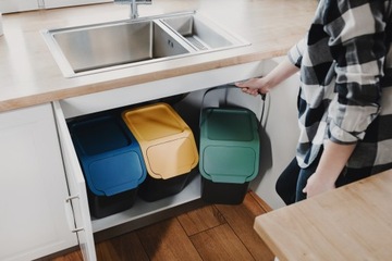 МОДУЛЬНЫЕ КУХОННЫЕ КОРЗИНЫ ДЛЯ МУСОРА 25Л ДЛЯ СТЕКЛА