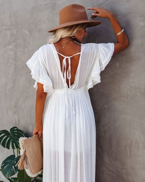 Maxi Beach Tunic тунику, привязанная к белой
