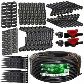 Капельная линия капельного орошения 100 м + 174 шт. аксессуаров XXL