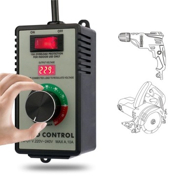 Regulator obrotów silnika mocy napięcia w obudowie z gniazdkiem 2400W 230V