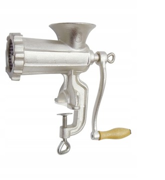 RĘCZNA MASZYNKA DO MIELENIA MIĘSA ŻELIWNA NADZIEWARKA 3 Sita 3 Lejki Ø 8