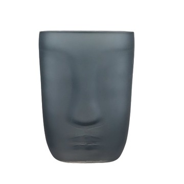WAZON OSŁONKA TWARZ SZARY SZKŁO 15CM