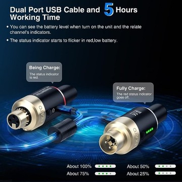 Беспроводной передатчик-приемник для микрофона 5,8 ГГц, разъем LEKATO XLR