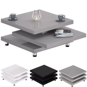 Stolik do salonu Szary 72 x 72cm regulowany