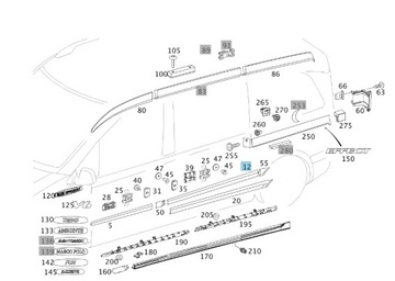 Listwa boczna drzwi Mercedes-Benz Vito W639