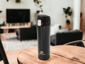 Кружка-термос из нержавеющей стали с зажимом, 450 мл.