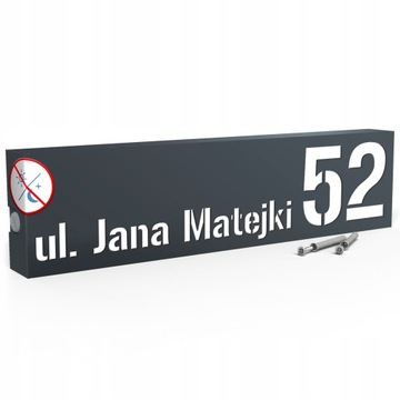 PODŚWIETLANY NUMER NA DOM TABLICZKA ADRESOWA LED | 40X10 | ANTRACYT RAL7016