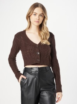 F0E104 BRĄZOWY SWETER ROZPINANY TALLY WEIJL S