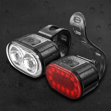 ВЕЛОСИПЕДНЫЙ ФОНАРЬ ПЕРЕДНИЙ ЗАДНИЙ СВЕТОДИОДНЫЙ МОЩНЫЙ СВЕТ USB ЯРКИЙ