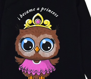 ХЛОПКОВАЯ БЛУЗКА, БЛУЗКА С СОВОЙ, ДЕВОЧКА, СОВА, 116/122 H