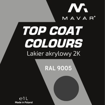 Farba akrylowa RAL 9005 połysk 1L - do samochodów, ciągników, maszyn