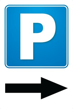 Указатель направления ПАРКОВКА СПРАВА 20х30