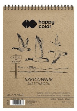 Szkicownik na spirali A5/80 ark, 90g, Happy Color