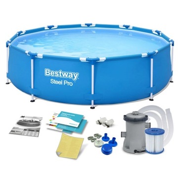 Basen stelażowy BESTWAY 56679 305x76cm Pompa Filtr