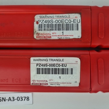 Оригинальный знак аварийной остановки TOYOTA OE с маркировкой PZ49S-0049C0-EU
