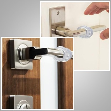 СИЛИКОНОВЫЙ УПОРНИК ДЛЯ НАКЛАДКИ ДВЕРНОЙ РУЧКИ ПРОЗРАЧНЫЙ ЗАПОР 4 ШТ.