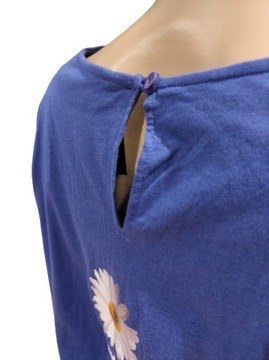 Bluzka szerokie ramiączka fioletowa cekiny logo pytajnik Defekt Desigual L