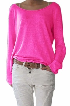 Mikos Sweter damski oversize długi rękaw neon 632