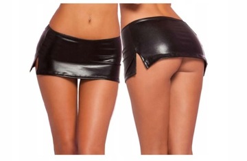 SEXY CZARNA MINI SPÓDNICZKA VINYL XXL