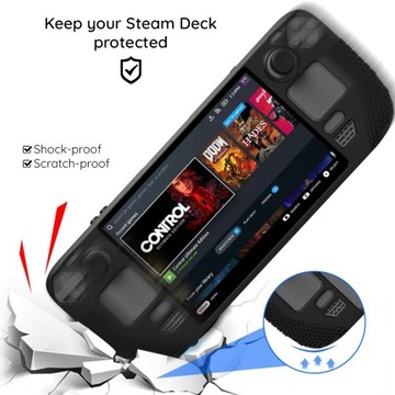 Чехол Steam Deck Techsuit, прочный, гибкий, силикон, черный