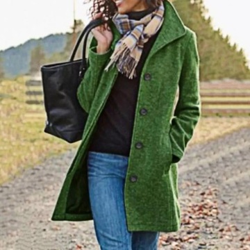 Women Winter Coat Cardigan Single-breasted Solid C