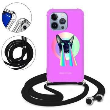ETUI CROSSBODY CZARNY DO IPHONE 13 PRO Wzory CRAZY