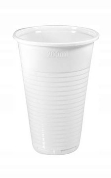 ПЛАСТИКОВЫЕ КРУЖКИ 200мл, белые стаканчики для напитков, 100 шт.