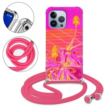ETUI CROSSBODY RÓŻOWY DO IPHONE 13 PRO Wzory CRAZY