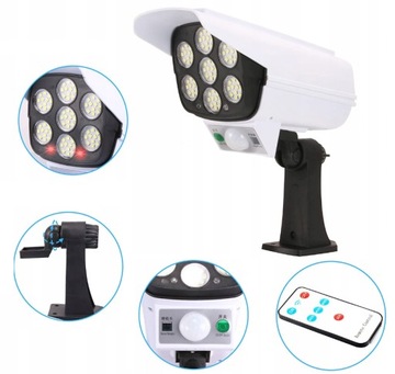 Манекен камеры на солнечной лампе 2в1 светодиодный сад + пульт дистанционного управления