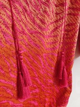 36 H&M CONSCIOUS bluzka tunika soczyste kolory ombre satynowa wzory boho