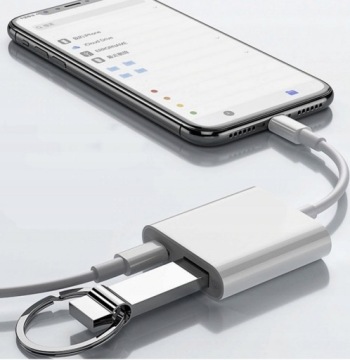 КАБЕЛЬ ADPATER OTG ПЕРЕХОДНИК С LIGHTNING НА USB A + ЗАРЯДКА IPHONE APPL