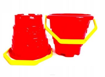 WIADERKO DO PIASKU PIASKOWNICY ZAMEK 18x20 CM MIX KOLORÓW