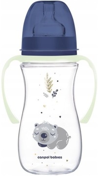 CANPOL BUTELKA ANTYKOLKOWA ZE ŚWIECĄCYMI UCHWYTAMI KOALA 12m+ 300ml