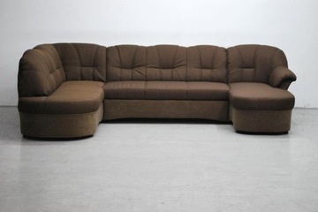 PMB Новый угловой диван GERMAN U со спальной функцией, угловой диван с коричневой тканью