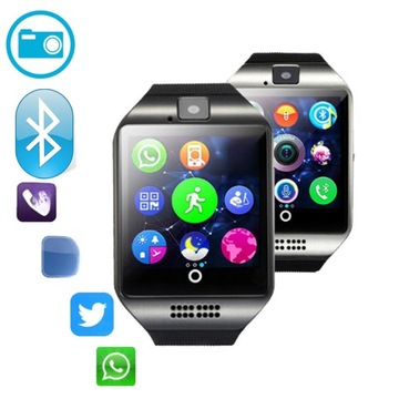 Q18 INTELIGENTNY ZEGAREK NA NADGARSTKU SMARTWATCH Z ŁADOWANIEM USB Z GNIAZDEM /SIM GSM -LOS