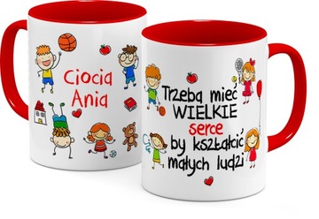 KOLOROWY KUBEK Z IMIENIEM NA DZIEŃ NAUCZYCIELA