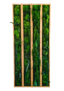 Панно из живого мха, джунгли, 3D стена из мха, нестандартный размер, выбор рамы 130 x 20 см.