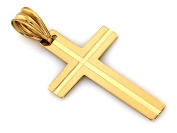 Złoty krzyż krzyżyk 585 złoto GRAWER GRATIS