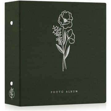 ALBUM FOTOGRAFICZNY NA ZDJĘCIA LNIANY 1000 KIESZENI 11,5 x 15 cm ZIELONY XL