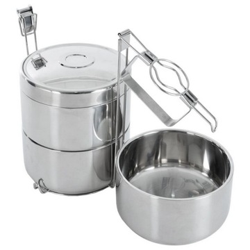 TERMOS OBIADOWY 3-POZIOMOWY MENAŻKA STALOWA 2,7L