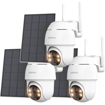 KAMERA ZEWNĘTRZNA SOLARNA OBROTOWA IP WIFI HD 5MPx 2592Px1944P 4xZOOM 3szt