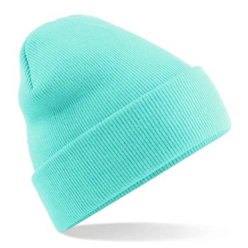 czapka beanie MIĘTOWA pastel goth scene odwijana