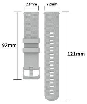 PASEK UNIWERSALNY 22mm do ZEGARKA SMARTWATCH SAMSUNG HUAWEI XIAOMI SZARY