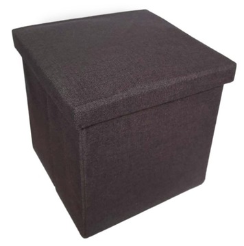 Pufa składana kwadratowa kufer siedzisko schowek 30cm brązowa