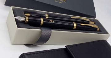 Шариковая ручка Parker IM, черный лак GT, позолота, ГРАВИРОВКА К ЖЕНСКОМУ ДНЮ