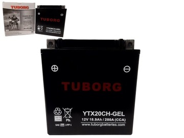 AKUMULATOR TUBORG YTX20CH-GEL 12V 18.9Ah 280A ZAMIENNIK EXIDE VARTA YUASA